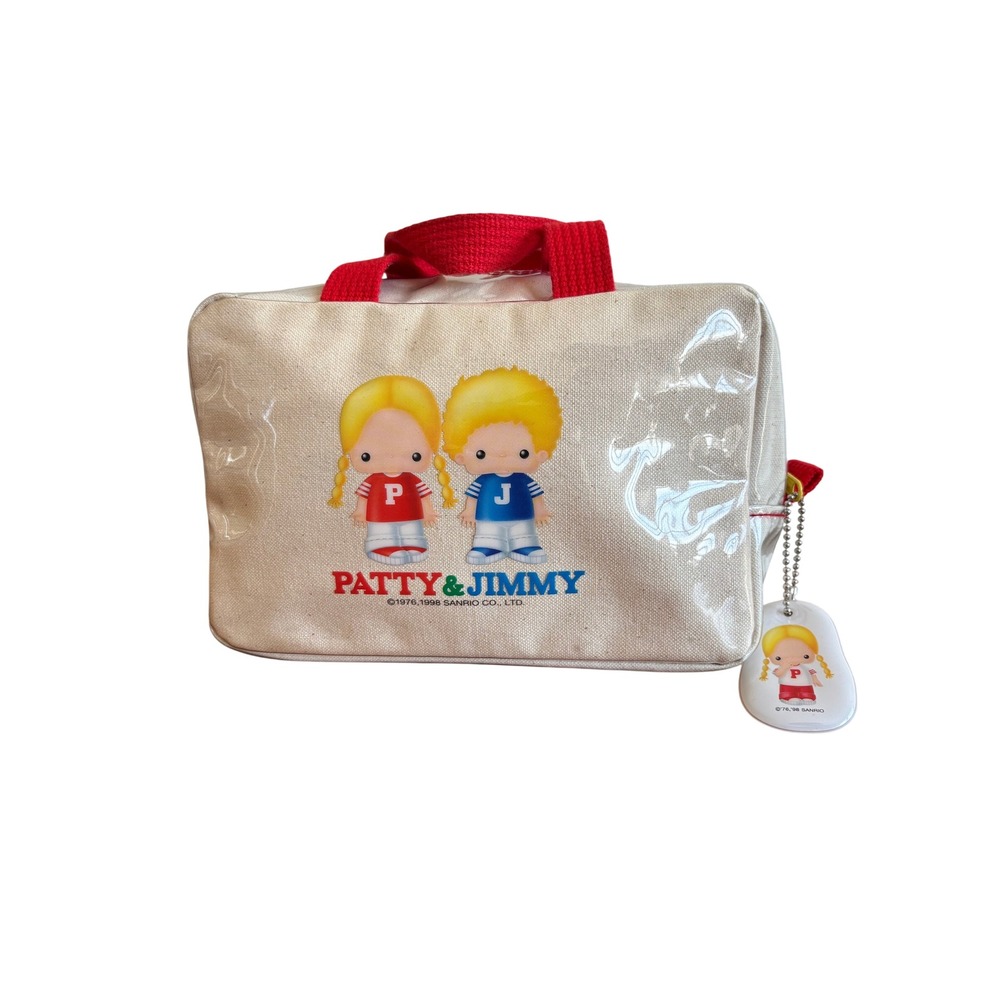 Vintage 1998 Sanrio Patty & Jimmy Canvas Pouch Bag Rare Collectible Kawaii